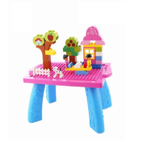 Set cuburi de constructie Lego cu masuta Girl Dream 100 piese, roz